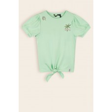 Nono Komy Rib Jersey T-shirt met knoop Spring Meadow Green